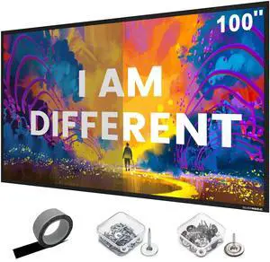 High gain 100 Inch Projector Screen - Wall Mounted - 2.6X Brightness and High Contrast 30% ALR -16:9 White Screen - by SilverMagic High gain 100 Inch Projector Screen - Wall Mounted - 2.6X Brightness and High Contrast 30% ALR -16:9 White Screen - by SilverMagic