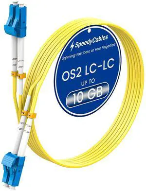 SpeedyCables- OS2 LC to LC Fiber Patch Cable 100m/328ft, 1G/10Gb 9/125um Single Mode Duplex SMF Fiber Optic Cable Cord LSZH(Yellow) - Options 0.2m~200m SpeedyCables- OS2 LC to LC Fiber Patch Cable 100m/328ft, 1G/10Gb 9/125um Single Mode Duplex SMF Fiber Optic Cable Cord LSZH(Yellow) - Options 0.2m~200m