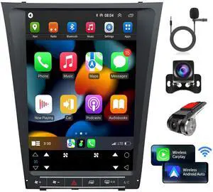 Car Radio Stereo for Lexus GS GS300 GS350 GS400 2004-2011 Replacement Carplay Android Auto 12.8 Inch Vertical Touch Screen Upgrade Tesla Style Audio with DSP in Dash Headunit Multimedia Player Car Radio Stereo for Lexus GS GS300 GS350 GS400 2004-2011 Replacement Carplay Android Auto 12.8 Inch Vertical Touch Screen Upgrade Tesla Style Audio with DSP in Dash Headunit Multimedia Player