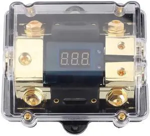 Digital Led Display Holder, Holder Block 100A 1 in 2 Out W/LED Digital Voltage Display for Car Yacht Audio Digital Led Display Holder, Holder Block 100A 1 in 2 Out W/LED Digital Voltage Display for Car Yacht Audio