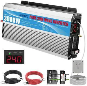 24V Pure Sine Wave Power Inverter 3000Watt DC 24V to AC120V ETL UL458 Listed with 30 Amps Hardwire Terminal Blocks and 30 Ft Wired Remote Contro for Truck 24V Pure Sine Wave Power Inverter 3000Watt DC 24V to AC120V ETL UL458 Listed with 30 Amps Hardwire Terminal Blocks and 30 Ft Wired Remote Contro for Truck