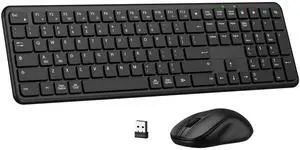 Wireless Keyboard and Mouse Combo, Full-Size Silent Ergonomic Keyboard and Mouse, Sleep Mode, Long Battery Life, 2.4G Lag-Free Cordless Mice Keyboard Set for Computer, Laptop, PC, Mac, Windows Wireless Keyboard and Mouse Combo, Full-Size Silent Ergonomic Keyboard and Mouse, Sleep Mode, Long Battery Life, 2.4G Lag-Free Cordless Mice Keyboard Set for Computer, Laptop, PC, Mac, Windows