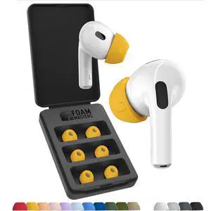 Foam Masters Ultra-Premium Memory Foam Ear Tips for AirPods Pro 1st & 2nd Gen ^^ 3 Pairs ^^ New Ver. ^^ Secure Fit ^^ Super Comfort ^^ Better Noise Cancel ^^ Replacement Buds (Small, Orange) Foam Masters Ultra-Premium Memory Foam Ear Tips for AirPods Pro 1st & 2nd Gen ^^ 3 Pairs ^^ New Ver. ^^ Secure Fit ^^ Super Comfort ^^ Better Noise Cancel ^^ Replacement Buds (Small, Orange)
