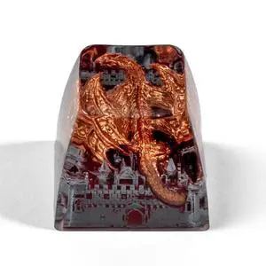 ULTRAEQUIP Artisan Dragon Keycap for Mechanical Keyboards, Golden Resin Droplet Design, 1U SA Profile, Handmade Escape Key Replacement, MX Switch Compatible (Golden Dragon) ULTRAEQUIP Artisan Dragon Keycap for Mechanical Keyboards, Golden Resin Droplet Design, 1U SA Profile, Handmade Escape Key Replacement, MX Switch Compatible (Golden Dragon)