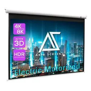 Akia Screens 104" Motorized Projector Screen 4:3 Electric Drop Down with Remote, 8K/4K HD & 3D Ready, Ceiling or Wall Mount AK-MOTORIZE104VW Akia Screens 104" Motorized Projector Screen 4:3 Electric Drop Down with Remote, 8K/4K HD & 3D Ready, Ceiling or Wall Mount AK-MOTORIZE104VW
