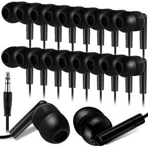 Kanayu 500 Pack Wired Earbuds Bulk for Classroom Ear Headphones Wired Basic Student Earbuds No Microphone with 3.5MM Jack for Class Laptop School Library, Individually Bagged (Black) Kanayu 500 Pack Wired Earbuds Bulk for Classroom Ear Headphones Wired Basic Student Earbuds No Microphone with 3.5MM Jack for Class Laptop School Library, Individually Bagged (Black)