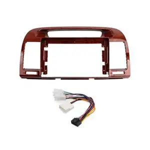9'' Car Radio Stereo Fascia Frame Panel Trim w/Power Harness(16pin) for Toyota Camry 2000 01 02 03 04 05 06 (Wood) 9'' Car Radio Stereo Fascia Frame Panel Trim w/Power Harness(16pin) for Toyota Camry 2000 01 02 03 04 05 06 (Wood)