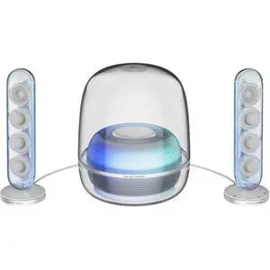 Harman Kardon SoundSticks 5 2.1-Channel Bluetooth Speaker with HDMI - White - 3-Way Speaker Design with Multicolor Light Show - Music Streaming & Auracast Multi-Speaker Connection Harman Kardon SoundSticks 5 2.1-Channel Bluetooth Speaker with HDMI - White - 3-Way Speaker Design with Multicolor Light Show - Music Streaming & Auracast Multi-Speaker Connection