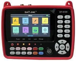 ST-5155 Satellite & Terrestrial Cable Signal Meter DVB-S/S2/T/T2/C Combo Meter Support HD 1080P MPEG-2/4 H.264/H.265 (10 Bit), QPSK, 8PSK, 16APSK, 32APSK ST-5155 Satellite & Terrestrial Cable Signal Meter DVB-S/S2/T/T2/C Combo Meter Support HD 1080P MPEG-2/4 H.264/H.265 (10 Bit), QPSK, 8PSK, 16APSK, 32APSK