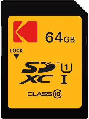 Kodak SDXC Card 64GB UHS-I U1 V10 Premium, up to 85MB/s Read Speed, for Full HD Video and High-Resolution Pictures, Compatible with SDXC Standard - EKMSD64GXC10K Kodak SDXC Card 64GB UHS-I U1 V10 Premium, up to 85MB/s Read Speed, for Full HD Video and High-Resolution Pictures, Compatible with SDXC Standard - EKMSD64GXC10K