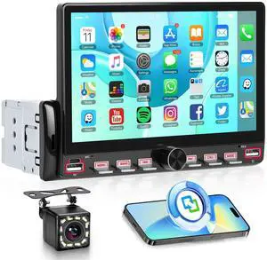 Single Din Car Radio Stereo, 7 inch Touch Screen Radio for Car Stereo Receivers, 1 Din Bluetooth Radio, HD Backup Camera, SWC, Mirror Link, Support FM/EQ/SD/AUX, USB Fast Charging Single Din Car Radio Stereo, 7 inch Touch Screen Radio for Car Stereo Receivers, 1 Din Bluetooth Radio, HD Backup Camera, SWC, Mirror Link, Support FM/EQ/SD/AUX, USB Fast Charging