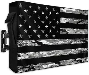 LBCASA American Flag Outdoor TV Cover 30 to 32 Inch Weatherproof, Camouflage Black Stripes 600D Oxford TV Covers with Zipper, Vintage US Flag Outside Flat TV Screen Protector Size 30"W x 19"H x 4.5"D LBCASA American Flag Outdoor TV Cover 30 to 32 Inch Weatherproof, Camouflage Black Stripes 600D Oxford TV Covers with Zipper, Vintage US Flag Outside Flat TV Screen Protector Size 30"W x 19"H x 4.5"D