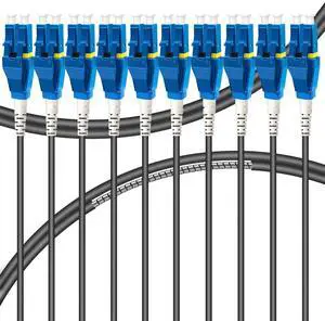 Bangun 10-Pack - 5m Uniboot LC to LC Armored Fiber Patch Cable, Singlemode 9/125um Fiber Optic Cable Jumper Optical Patch Cord, Duplex, (OS1/OS2 Compatible), LSZH Black Bangun 10-Pack - 5m Uniboot LC to LC Armored Fiber Patch Cable, Singlemode 9/125um Fiber Optic Cable Jumper Optical Patch Cord, Duplex, (OS1/OS2 Compatible), LSZH Black
