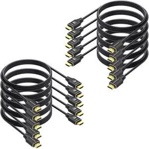 URELEGAN HDMI Cable 3FT 10-Pack Black,High Speed 4K HDMI 2.0 Cord Pack with Ethernet/ARC, 3D, HDCP 2.2, HDR-Compatible with PC, Monitor, Roku/LG/TV/PS4 PS5/Xbox/Switch/Soundbar and More URELEGAN HDMI Cable 3FT 10-Pack Black,High Speed 4K HDMI 2.0 Cord Pack with Ethernet/ARC, 3D, HDCP 2.2, HDR-Compatible with PC, Monitor, Roku/LG/TV/PS4 PS5/Xbox/Switch/Soundbar and More