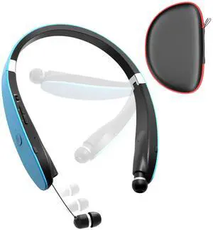 Dpvisn Bluetooth Neckband Headphones, Foldable Wireless Lightweight Neck Headset with Retractable Earbuds, Noise Cancelling Sweatproof Stereo Earphones with Mic & Carrying Case Dpvisn Bluetooth Neckband Headphones, Foldable Wireless Lightweight Neck Headset with Retractable Earbuds, Noise Cancelling Sweatproof Stereo Earphones with Mic & Carrying Case