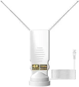 Rabbit Ear TV Antenna for Smart TVs, Indoor HDTV Antenna for Free Local Channels, UHF VHF Digital TV Antenna, 4K 1080p Ready, Easy Setup for Smart & Older TVs (Lus-210-White-02-260514) Rabbit Ear TV Antenna for Smart TVs, Indoor HDTV Antenna for Free Local Channels, UHF VHF Digital TV Antenna, 4K 1080p Ready, Easy Setup for Smart & Older TVs (Lus-210-White-02-260514)