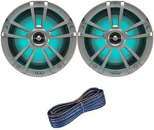 Infinity 6.5" LED Marine Speakers (Qty 2) 1 Pair of OEM Replacement Speakers w/ Enrock 50ft Wire (RGB+Titanium ) 6MBLT Infinity 6.5" LED Marine Speakers (Qty 2) 1 Pair of OEM Replacement Speakers w/ Enrock 50ft Wire (RGB+Titanium ) 6MBLT