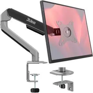 3IDEE FlexiLite Single Monitor Arm Desk Mount for 17-32" Screens, Holds up to 20 lbs, Slim Aluminium Design, Fully Adjustable & Flexible, Quick Box to Desk Setup, Clamp/Grommet Base, VESA 75/100 3IDEE FlexiLite Single Monitor Arm Desk Mount for 17-32" Screens, Holds up to 20 lbs, Slim Aluminium Design, Fully Adjustable & Flexible, Quick Box to Desk Setup, Clamp/Grommet Base, VESA 75/100