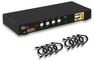 CKLau KVM Switch HDMI 4 Port wit Audio and 4 kit Cables, 4 Port HDMI KVM Switch Support 4K@60Hz 4:4:4, EDID, Hotkey Switching CKLau KVM Switch HDMI 4 Port wit Audio and 4 kit Cables, 4 Port HDMI KVM Switch Support 4K@60Hz 4:4:4, EDID, Hotkey Switching