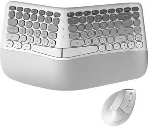 MOFII Wireless Ergonomic Keyboard and Mouse Combo, Split Curved Keyboard with Wrist Rest, Vertical Mouse, 2.4G, for PC Laptop Desktop Mac- Gray Gradient Colorful MOFII Wireless Ergonomic Keyboard and Mouse Combo, Split Curved Keyboard with Wrist Rest, Vertical Mouse, 2.4G, for PC Laptop Desktop Mac- Gray Gradient Colorful