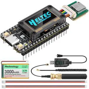 Meshnology Pre-Soldered ESP32 LoRa V4 Dev Board +L76 GNSS Module +3000mAh Battery, ESP32-S3 SX1262 LoRa WiFi Bluetooth 2MB PSRAM 16MB Flash 915MHz Antenna Display Support GPS Solar A rduino Meshtastic Meshnology Pre-Soldered ESP32 LoRa V4 Dev Board +L76 GNSS Module +3000mAh Battery, ESP32-S3 SX1262 LoRa WiFi Bluetooth 2MB PSRAM 16MB Flash 915MHz Antenna Display Support GPS Solar A rduino Meshtastic