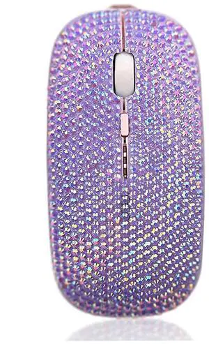 blingbybri Bling Pink Crystal Rhinestone Wireless Mouse, Slim Silent Mouse 2.4G Portable Mobile Optical Mouse, 3 Adjustable DPI Levels for Notebook, PC, Laptop, Computer, MacBook - AB Purple blingbybri Bling Pink Crystal Rhinestone Wireless Mouse, Slim Silent Mouse 2.4G Portable Mobile Optical Mouse, 3 Adjustable DPI Levels for Notebook, PC, Laptop, Computer, MacBook - AB Purple