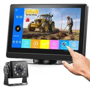 Fookoo 1080P AHD Wired Backup Camera System, 7" Touchscreen Monitor Blind Spot Detection 10G Vibration-Proof Rear Camera for Tractor Truck Excavator Caravan Skid Steer Harvester MP3 MP5 Waterproof DVR Fookoo 1080P AHD Wired Backup Camera System, 7" Touchscreen Monitor Blind Spot Detection 10G Vibration-Proof Rear Camera for Tractor Truck Excavator Caravan Skid Steer Harvester MP3 MP5 Waterproof DVR