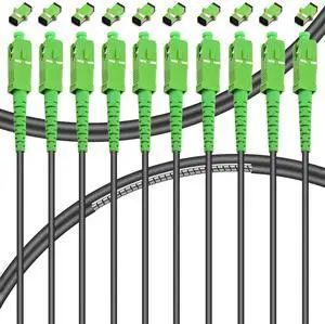 Bangun 10-Pack - 10m SC/APC to SC/APC Fiber Optic Internet Cable, Armored Single Mode Patch Cable, Fiber Optic Jumper Optical Patch Cord - SIMPLEX - 9/125um - OS1/OS2 Compatible, LSZH Black Bangun 10-Pack - 10m SC/APC to SC/APC Fiber Optic Internet Cable, Armored Single Mode Patch Cable, Fiber Optic Jumper Optical Patch Cord - SIMPLEX - 9/125um - OS1/OS2 Compatible, LSZH Black