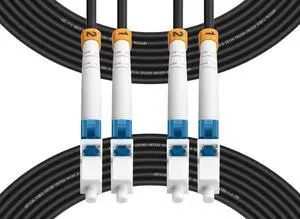 15M(50ft) Outdoor OS2 LC to LC Fiber Patch Cable,Armored Fiber Optic Cable Cord,10GB/40GB/100GB Single Mode Jumper Duplex SMF 9/125um Industrial TPU OD-5.0mm Direct Burial Fiber Black 15M(50ft) Outdoor OS2 LC to LC Fiber Patch Cable,Armored Fiber Optic Cable Cord,10GB/40GB/100GB Single Mode Jumper Duplex SMF 9/125um Industrial TPU OD-5.0mm Direct Burial Fiber Black