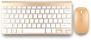 Zunate Keyboard and Mouse Combo, Ultra Slim Computer Keyboard, Ergonomic Silent Mouse, Compact USB Keyboard Mouse Set for PC, Laptop,Tablet (Gold) Zunate Keyboard and Mouse Combo, Ultra Slim Computer Keyboard, Ergonomic Silent Mouse, Compact USB Keyboard Mouse Set for PC, Laptop,Tablet (Gold)