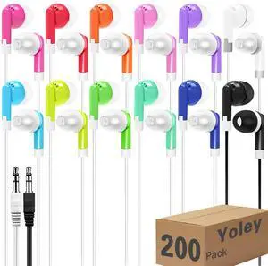 Yoley 200 Packs Classroom Earbuds Bulk Headphones for Kids School Students Children, Wholesale Class Set Durable Earphones, Individually Bagged (200 Mixed) Yoley 200 Packs Classroom Earbuds Bulk Headphones for Kids School Students Children, Wholesale Class Set Durable Earphones, Individually Bagged (200 Mixed)