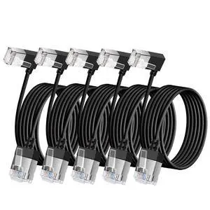 Dutevolns Ultra Thin Cat 6A Ethernet Cable 90 Degree Right Angled 30 Feet 5Pack, 10Gbps High-Speed Network Slim Cable, 550Mhz, Rj45 Flexible Ethernet Cable, for PC, Router, Windows (Black) Dutevolns Ultra Thin Cat 6A Ethernet Cable 90 Degree Right Angled 30 Feet 5Pack, 10Gbps High-Speed Network Slim Cable, 550Mhz, Rj45 Flexible Ethernet Cable, for PC, Router, Windows (Black)
