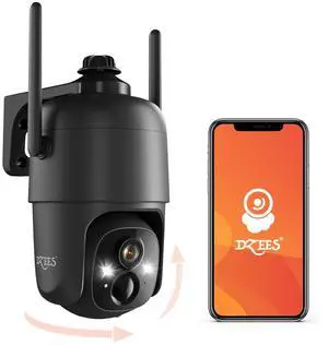 Dzees 360 PTZ WiFi Security Cameras Wireless Outdoor, 2K Battery Powered Home Security Camera Indoor, Spotlight & Siren, Color Night Vision, 2-Way Talk, AI Motion Detection, IP66, Cloud Stroage Dzees 360 PTZ WiFi Security Cameras Wireless Outdoor, 2K Battery Powered Home Security Camera Indoor, Spotlight & Siren, Color Night Vision, 2-Way Talk, AI Motion Detection, IP66, Cloud Stroage