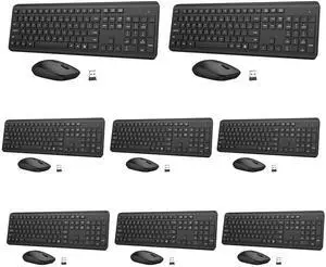 Wireless Keyboard and Mouse Combo, Full-Size Silent Ergonomic Keyboard and Optical Mouse, Long Battery Life, 2.4G Lag-Free Cordless Mice Keyboard for Windows Mac Laptop, PC-8 Packs Wireless Keyboard and Mouse Combo, Full-Size Silent Ergonomic Keyboard and Optical Mouse, Long Battery Life, 2.4G Lag-Free Cordless Mice Keyboard for Windows Mac Laptop, PC-8 Packs