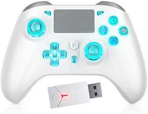 Wireless for PS5 Controller, Compatible with PS5/PS4/PC/iOS/Switch, 1000mAh Battery, Adjustable Turbo, Dual Shock Vibration, 6-Axis Motion Sensor, 3.5mm Headphone Jack for PlayStation 5 Control Wireless for PS5 Controller, Compatible with PS5/PS4/PC/iOS/Switch, 1000mAh Battery, Adjustable Turbo, Dual Shock Vibration, 6-Axis Motion Sensor, 3.5mm Headphone Jack for PlayStation 5 Control