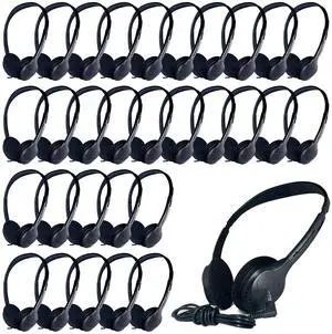 ZHENWAY 20 Pack Class Set Headphones for Kids Students School Classroom Bulk Earphones Adjustable with 3.5 mm Jack for Library Children Adults(006 Black Headphones) ZHENWAY 20 Pack Class Set Headphones for Kids Students School Classroom Bulk Earphones Adjustable with 3.5 mm Jack for Library Children Adults(006 Black Headphones)
