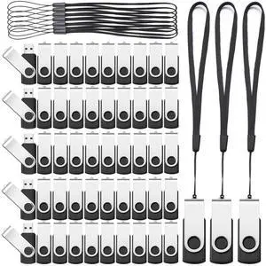 Aoriher 50 Pack USB 2.0 Flash Drives Bulk, Portable USB Thumb Drives with Lanyards, Swivel Flash Drives Thumb Drives for Office School Data Storage(Black,4gb) Aoriher 50 Pack USB 2.0 Flash Drives Bulk, Portable USB Thumb Drives with Lanyards, Swivel Flash Drives Thumb Drives for Office School Data Storage(Black,4gb)