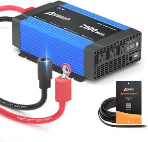 Ampeak 2000W Modified Sine Wave Inverter, Anti-Spark Cable, Remote Ampeak 2000W Modified Sine Wave Inverter, Anti-Spark Cable, Remote