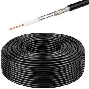 RG58 Coaxial Cable - 50 Ohm Shielded Cable for RF Communication, Ham Radio, and Antenna Applications 200FT RG58 Coaxial Cable - 50 Ohm Shielded Cable for RF Communication, Ham Radio, and Antenna Applications 200FT