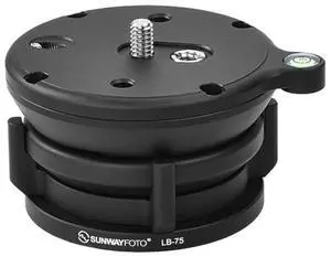 Sunwayfoto Black LB-75 75mm Low Profile Leveling Base for Tripod w Butterfly Lock Collar +/-15 Tilt Sunwayfoto Black LB-75 75mm Low Profile Leveling Base for Tripod w Butterfly Lock Collar +/-15 Tilt
