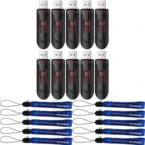 SanDisk (10 Pack) Cruzer Glide Pen Drive USB 3.0 64GB Type-A Flash Drive - SDCZ600-064G-B35 - Bundle with (10) Everything But Stromboli Lanyards SanDisk (10 Pack) Cruzer Glide Pen Drive USB 3.0 64GB Type-A Flash Drive - SDCZ600-064G-B35 - Bundle with (10) Everything But Stromboli Lanyards