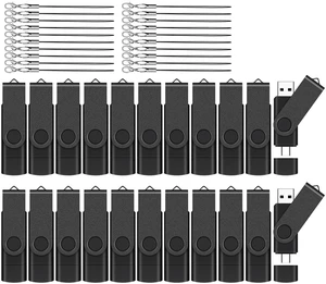 4GB 20-Pack 2-in-1 Flash Drive EASTBULL OTG USB 2.0 Type-C Drive Black 4GB 20-Pack 2-in-1 Flash Drive EASTBULL OTG USB 2.0 Type-C Drive Black
