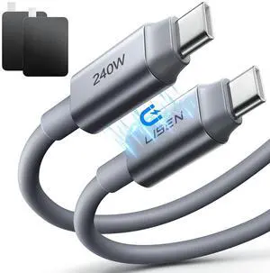 LISEN Magnetic USB C Cable,240W Fast Charging Cable Silicone Soft Durable USB C Cable for iPhone 17 16/15 Series, Samsung Galaxy S25/S24, MacBook Pro/Air, iPad Pro/Air/Mini (2 Pack, Grey, 5FT) LISEN Magnetic USB C Cable,240W Fast Charging Cable Silicone Soft Durable USB C Cable for iPhone 17 16/15 Series, Samsung Galaxy S25/S24, MacBook Pro/Air, iPad Pro/Air/Mini (2 Pack, Grey, 5FT)