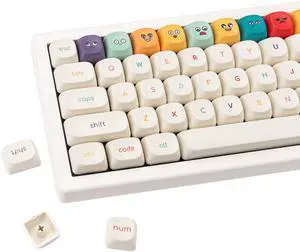 GEKUCAP MOA Profile Cute Keycaps - 125 Keys PBT Keycaps Set, Minimalist White Keyboard Caps, Dye Sublimation Custom Kawaii Emoji Theme Key Caps for Cherry MX Mechanical Keyboards GEKUCAP MOA Profile Cute Keycaps - 125 Keys PBT Keycaps Set, Minimalist White Keyboard Caps, Dye Sublimation Custom Kawaii Emoji Theme Key Caps for Cherry MX Mechanical Keyboards