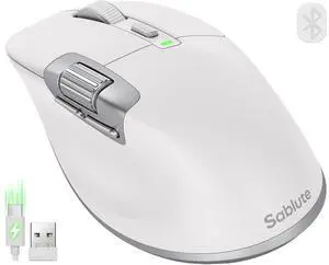 SABLUTE MAM6 Wireless Mouse with Ultra-Fast Scrolling, Side Scroll, Wired+2.4G,+Dual Bluetooth, 5 Programmable Buttons, 8K DPI, 800mAh Rechargeable, Ergonomic, Quiet Office Mice for Windows/PC/ SABLUTE MAM6 Wireless Mouse with Ultra-Fast Scrolling, Side Scroll, Wired+2.4G,+Dual Bluetooth, 5 Programmable Buttons, 8K DPI, 800mAh Rechargeable, Ergonomic, Quiet Office Mice for Windows/PC/