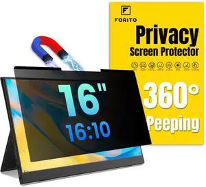 F FORITO Magnetic Laptop Privacy Screen 16 inch 16:10, 360 Anti Peeping Removable Anti Glare Blue Light Filter Compatible with All 16 16:10 Laptops Portable Monitors F FORITO Magnetic Laptop Privacy Screen 16 inch 16:10, 360 Anti Peeping Removable Anti Glare Blue Light Filter Compatible with All 16 16:10 Laptops Portable Monitors