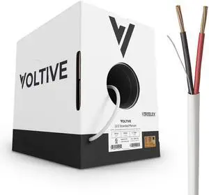Voltive 22/2 Stranded Alarm Wire, Plenum CL3P, White, 1000ft - 22AWG, 2 Conductors, Stranded Bare Copper, UL Listed - V-1298-1 Voltive 22/2 Stranded Alarm Wire, Plenum CL3P, White, 1000ft - 22AWG, 2 Conductors, Stranded Bare Copper, UL Listed - V-1298-1