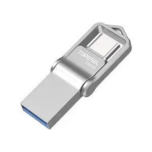 TOPESEL 256GBUSB C Metal Flash Drive 2-in-1 OTG USB 3.0 + Type C Thumb Drive, UDP-Tech Waterproof Portable Jump Drive Swivel Design TOPESEL 256GBUSB C Metal Flash Drive 2-in-1 OTG USB 3.0 + Type C Thumb Drive, UDP-Tech Waterproof Portable Jump Drive Swivel Design