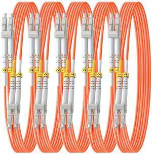 FiberPrime- OM1 LC to LC Fiber Patch Cable, Duplex Multimode, MM Fiber Optic Patch Cable, 1G, 50/125um, LSZH, 2m/6ft,5Pack FiberPrime- OM1 LC to LC Fiber Patch Cable, Duplex Multimode, MM Fiber Optic Patch Cable, 1G, 50/125um, LSZH, 2m/6ft,5Pack