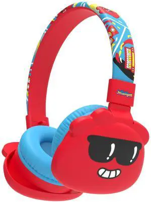 JellieMons Booma Echo Wireless Stereo Headphones for Kids, Over Ear, Foldable, Fun Characters, Safe Volume Features, Optional Wired Connection, School Ready, Long Play time. (Red) JellieMons Booma Echo Wireless Stereo Headphones for Kids, Over Ear, Foldable, Fun Characters, Safe Volume Features, Optional Wired Connection, School Ready, Long Play time. (Red)